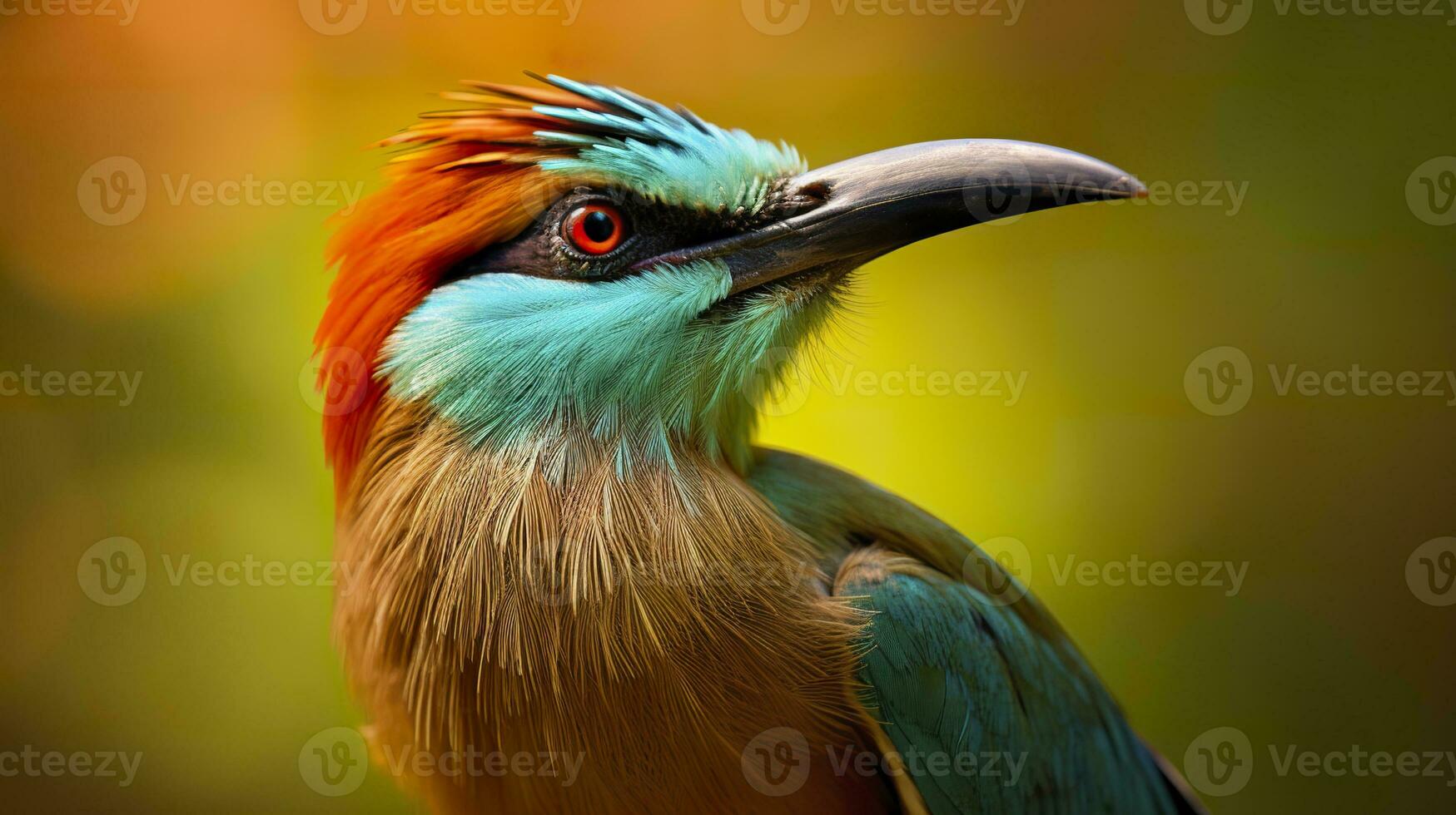 AI generated Turquoise Browed Motmot in vibrant colors. Generative AI photo