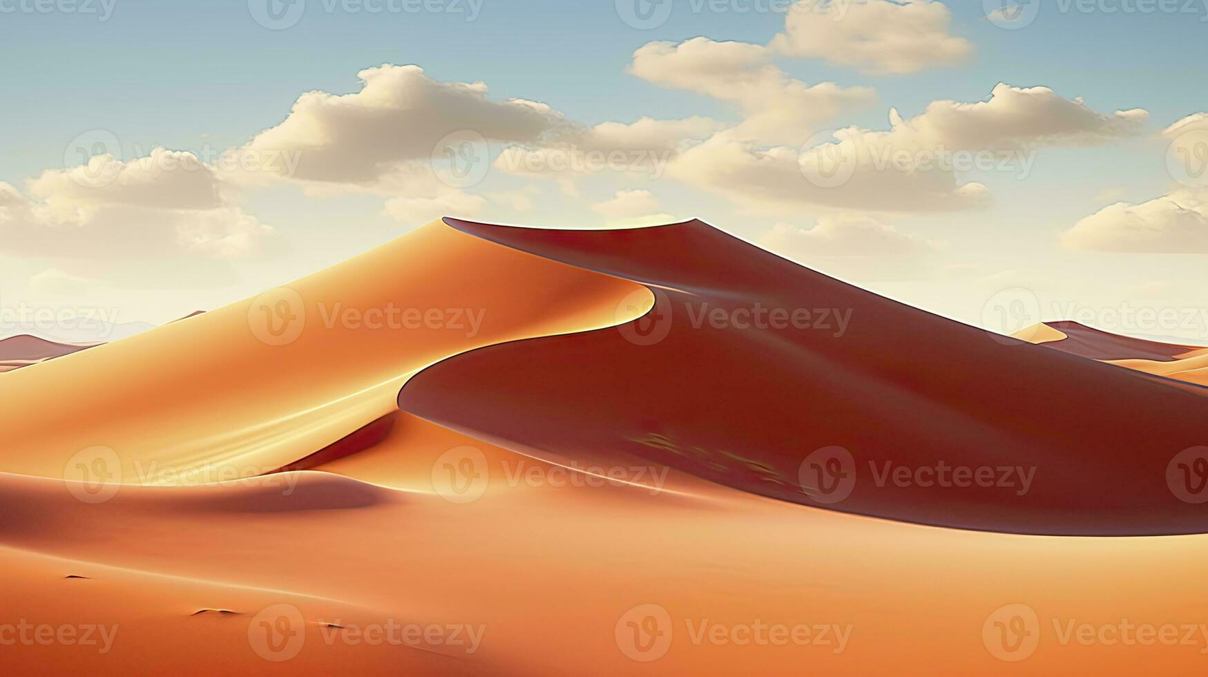 AI generated Desert with magical sands and dunes as inspiration for exotic adventures in dry climates.  AI Generated. photo