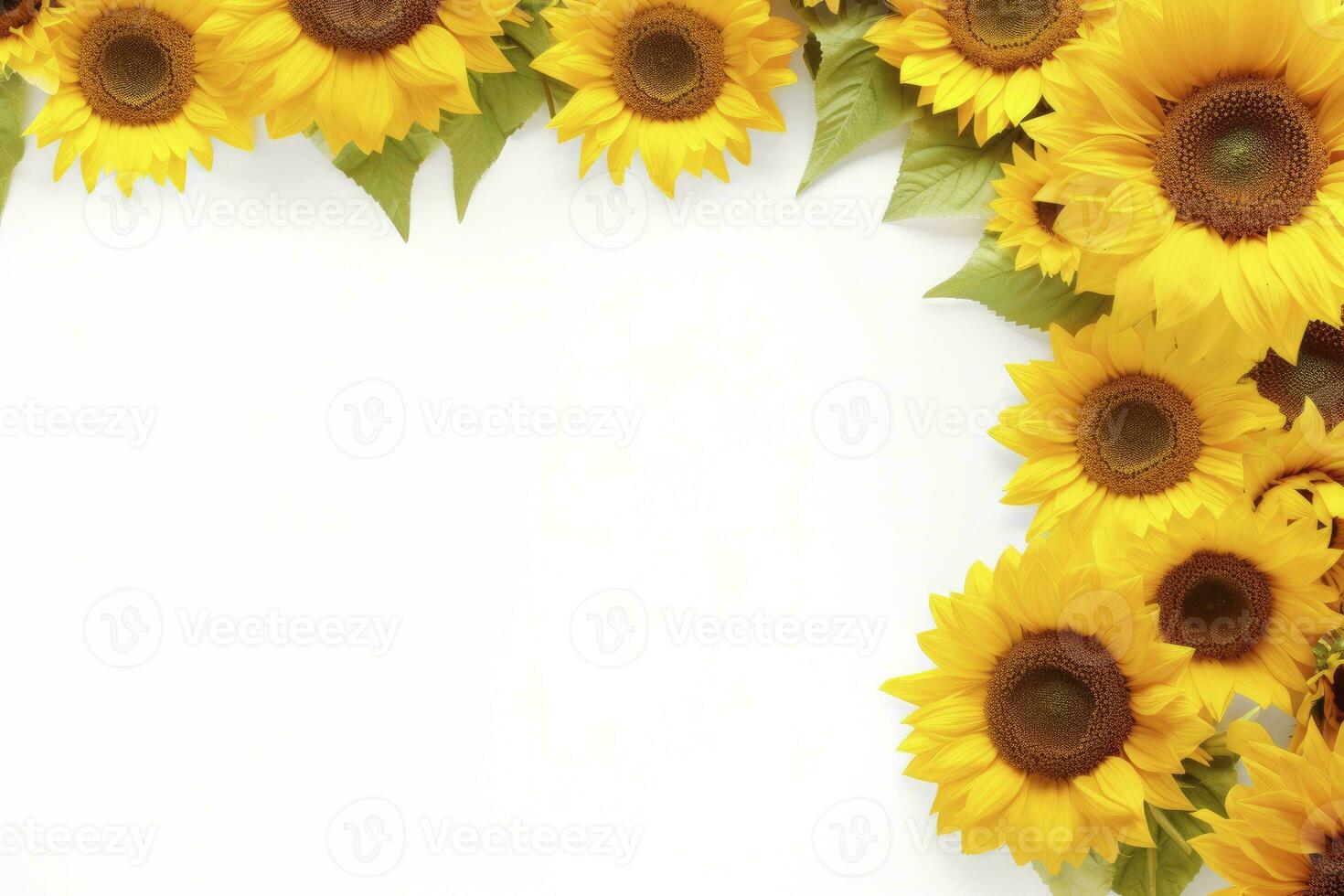 AI generated Sunflower Background with copy shape. AI Generated photo