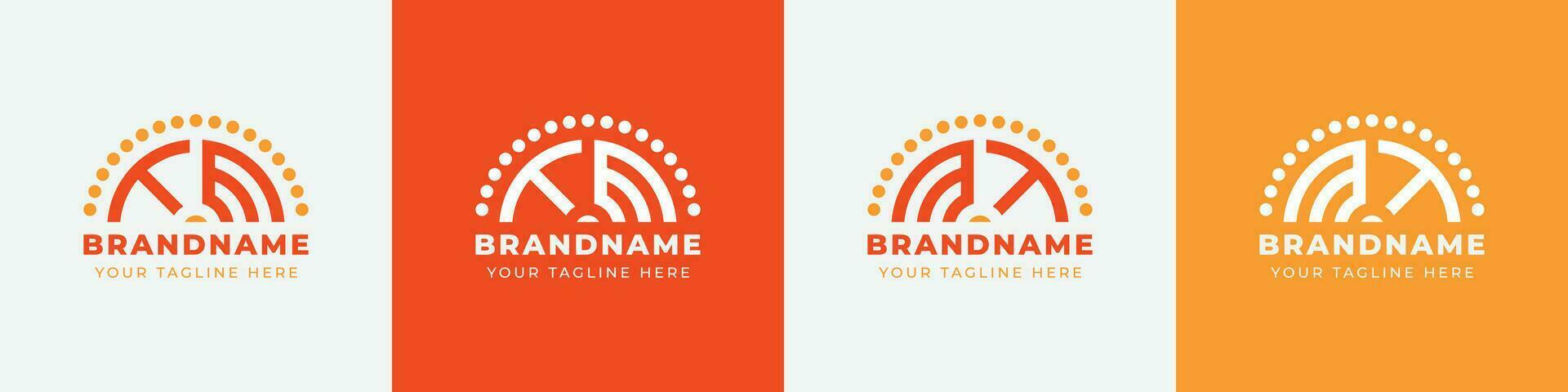 Letter MT and TM Sunrise  Logo Set, suitable for any business with MT or TM initials. vector