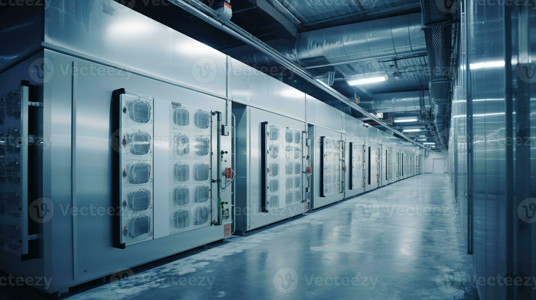 AI generated Generative AI, Temperature-controlled refrigerated storage, cold warehouse, commercial refrigeration equipment photo