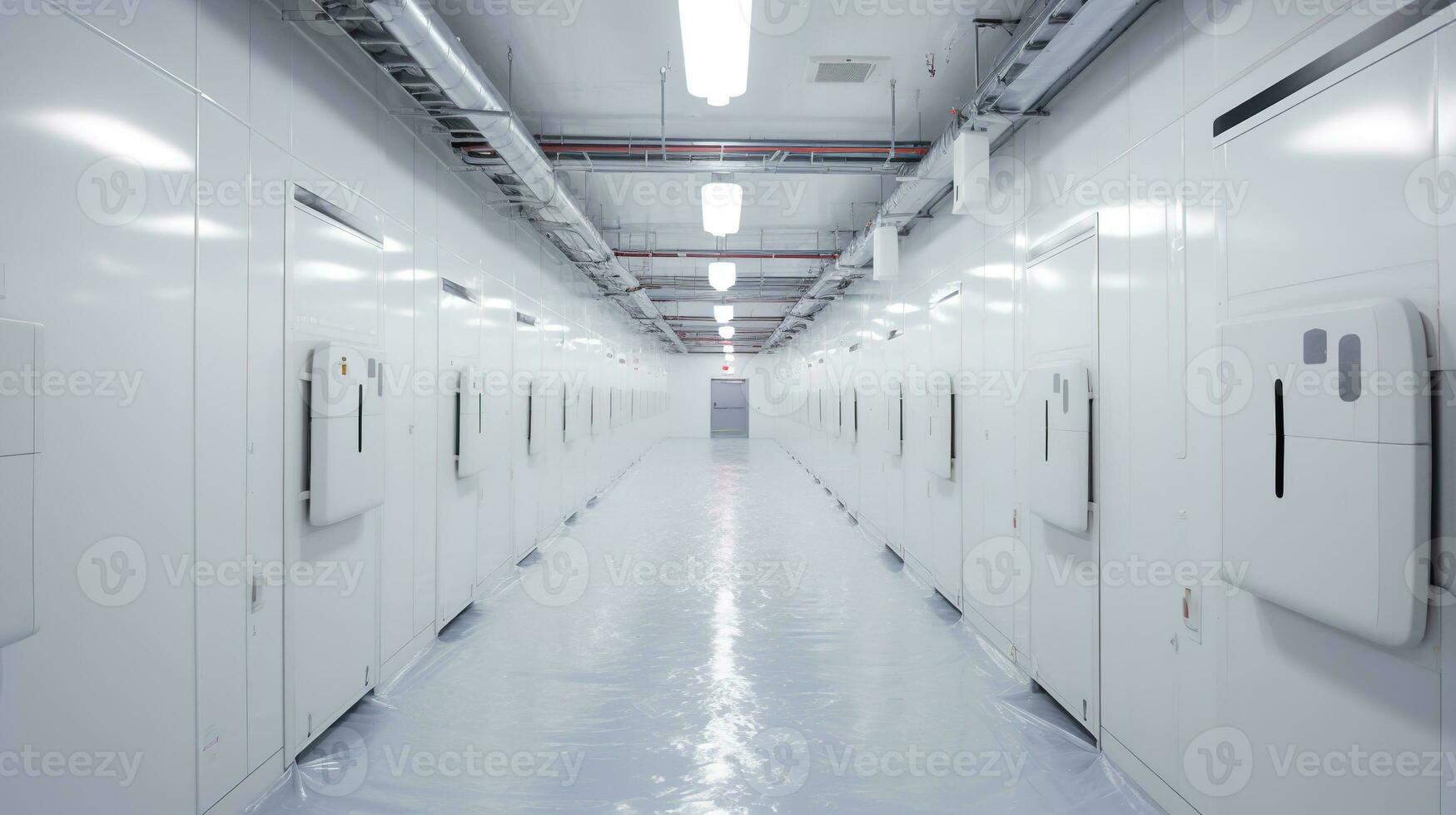 AI generated Generative AI, Temperature-controlled refrigerated storage, cold warehouse, commercial refrigeration equipment photo