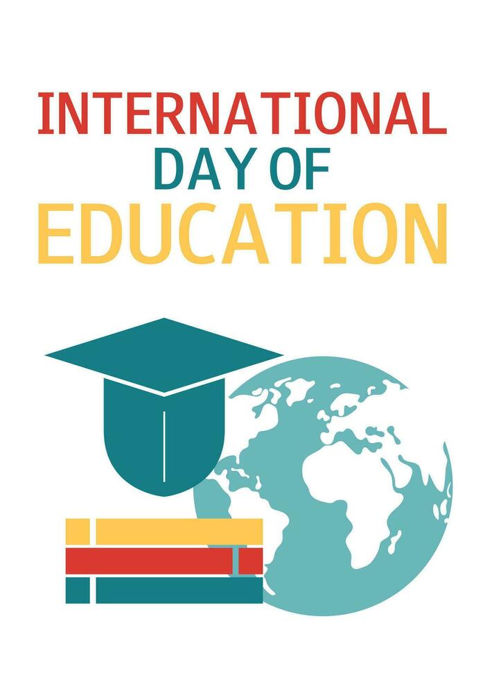 internacional día de educación vertical bandera. enero 24 concepto de educación. mundo estudiantes día. noviembre 17 vector ilustración.