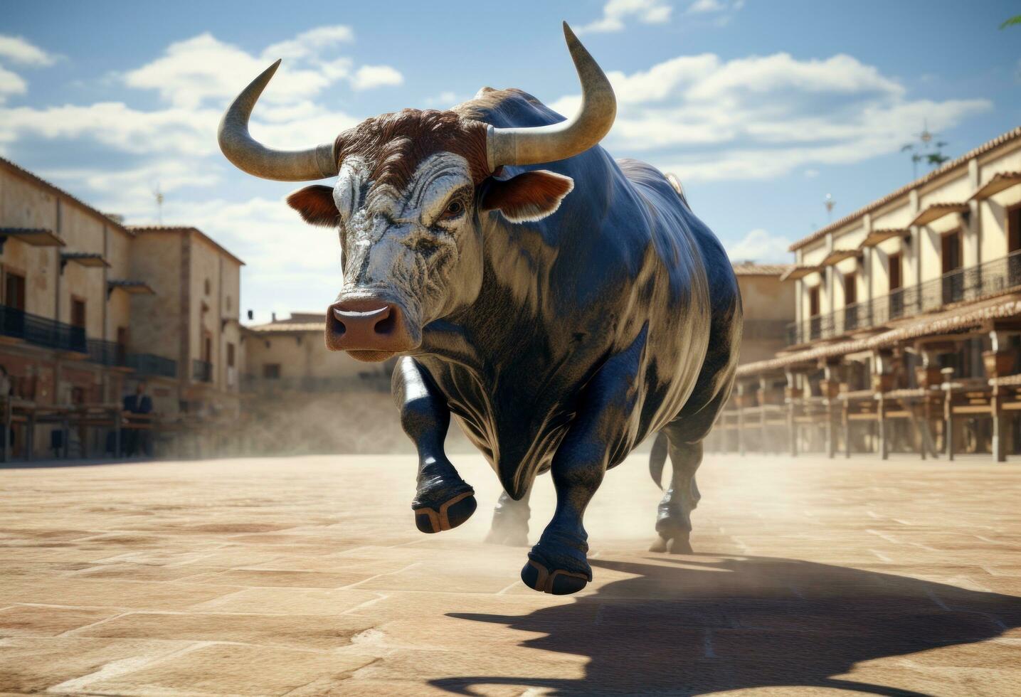 AI generated bull at bullfight in mallorca photo