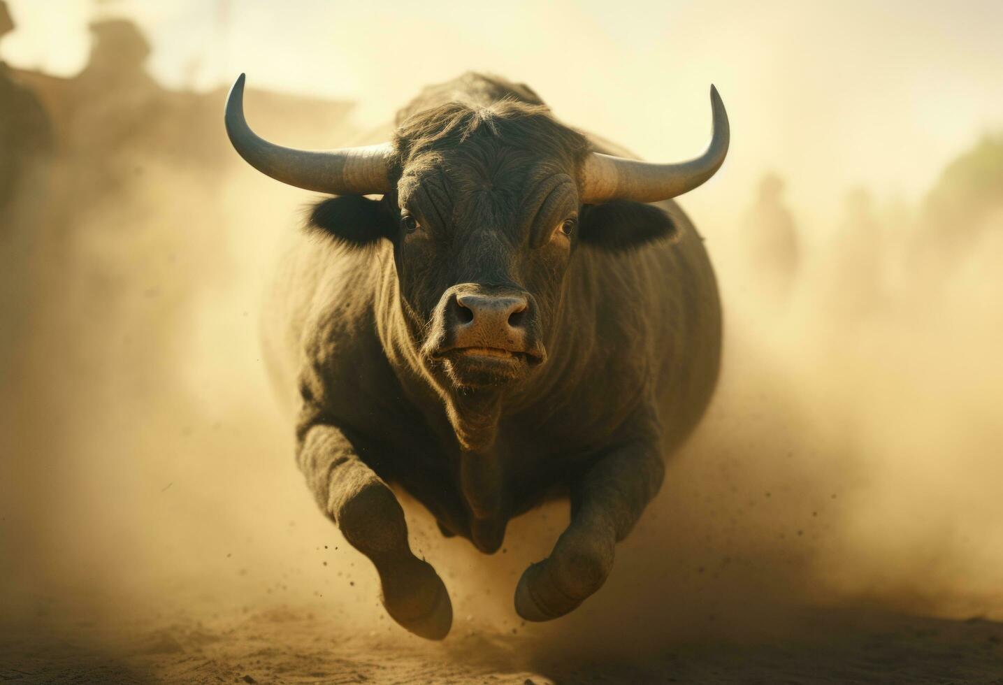 ai generado toro a corrida en mallorca foto