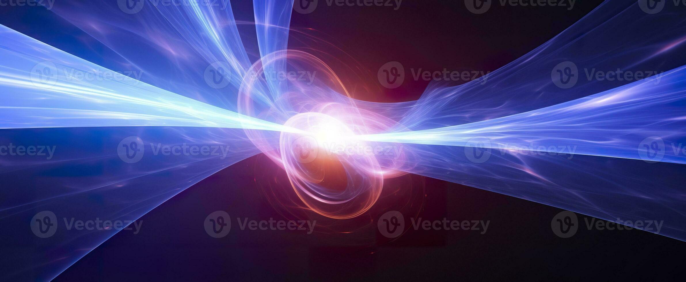 AI generated Neon colored glowing high energy singularity in space, 3D rendering. AI Generated photo