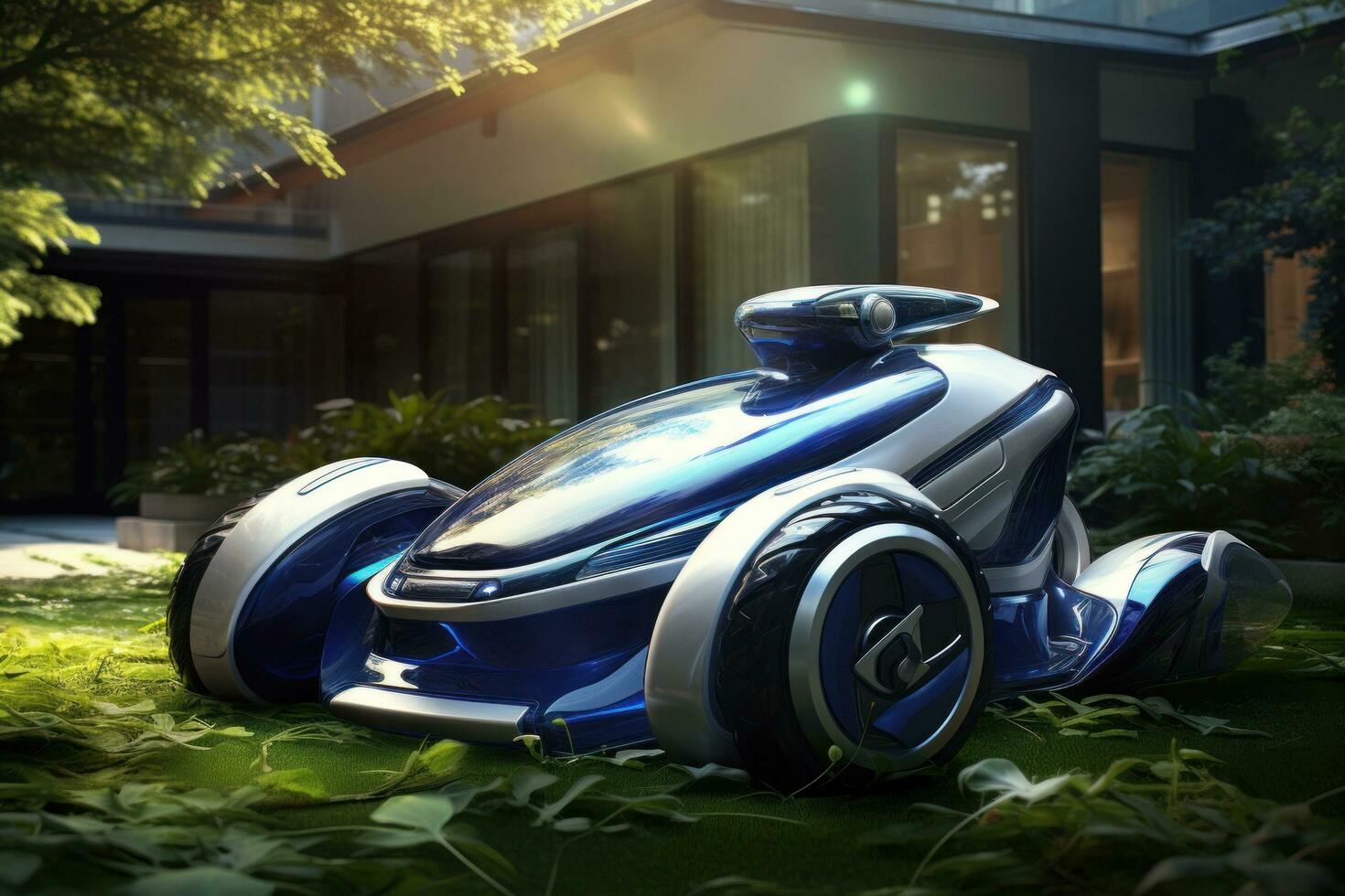 AI generated real estate robot lawn mower photo