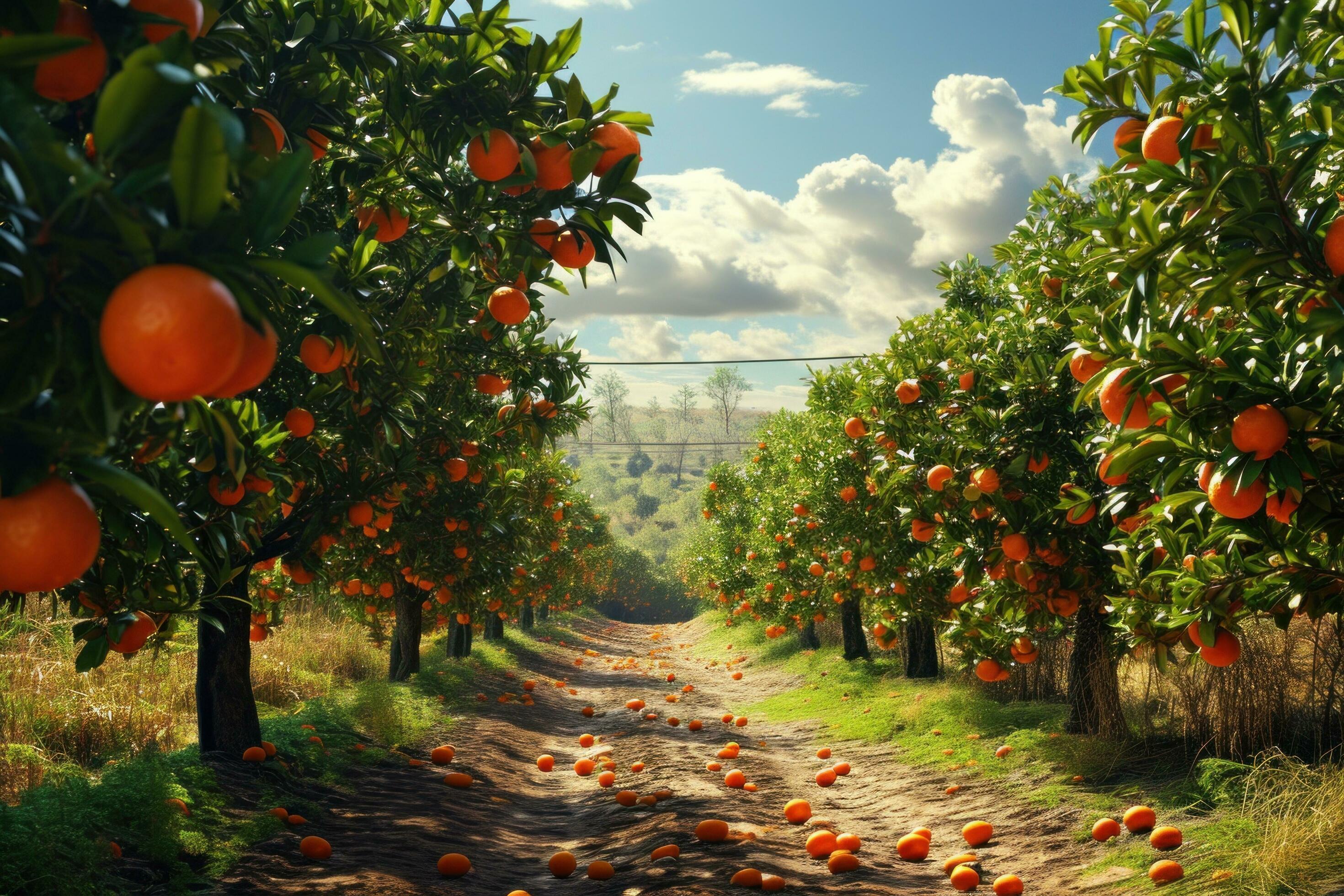 AI generated orange farm in california 35845309 Stock Photo at Vecteezy