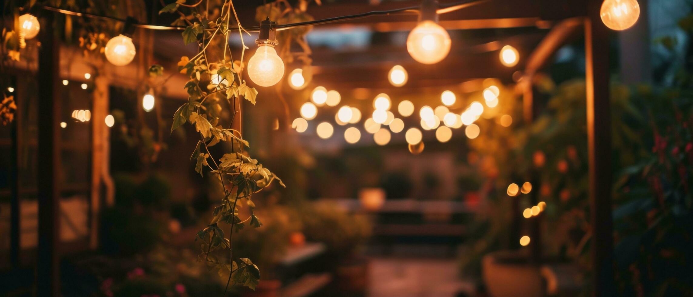 AI generated party lighting ideas for outside events photo