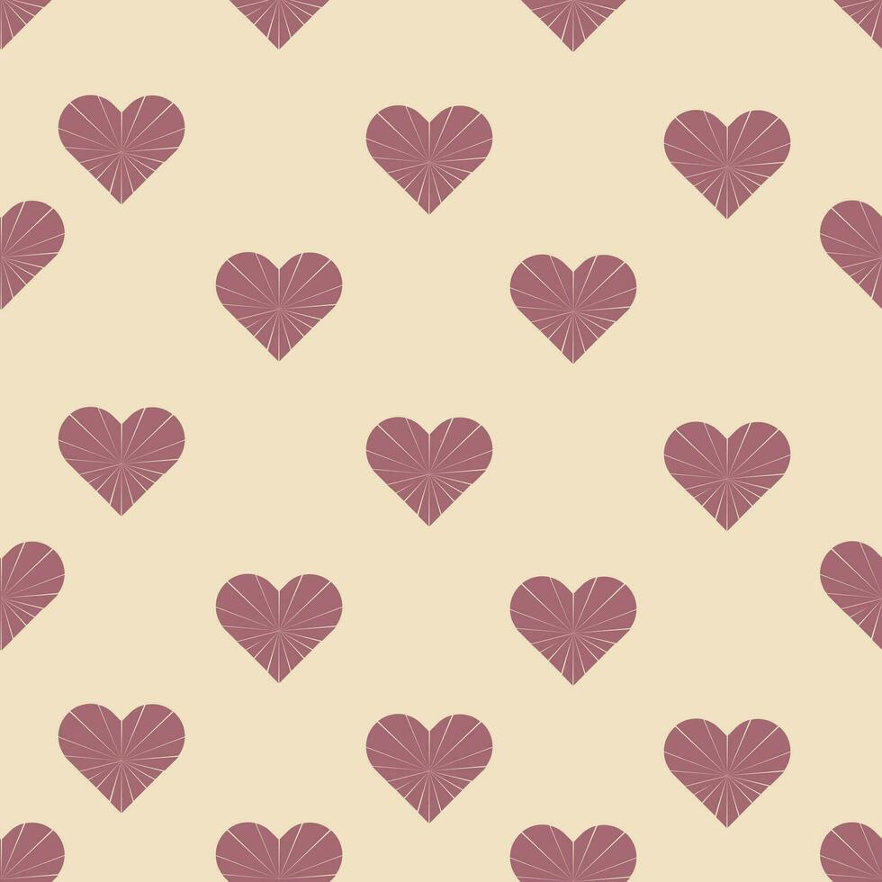 seamless vector pattern of hearts on a delicate beige background for Valentine's holiday decor