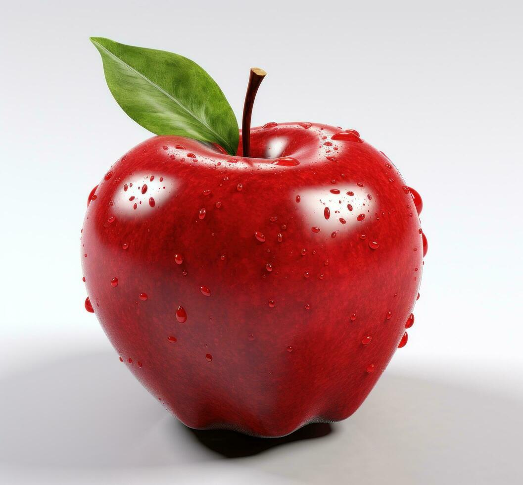 AI generated red apple isolated photo