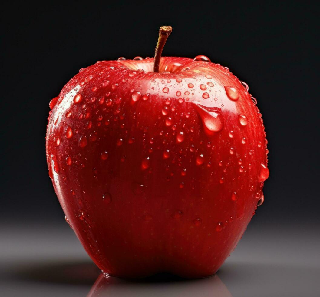 AI generated red apple isolated photo
