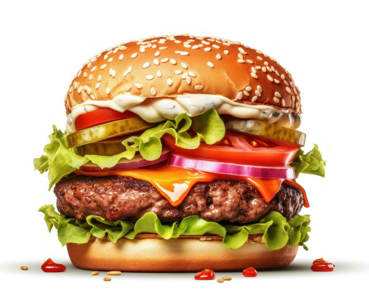 AI generated the very famous burger isolated photo