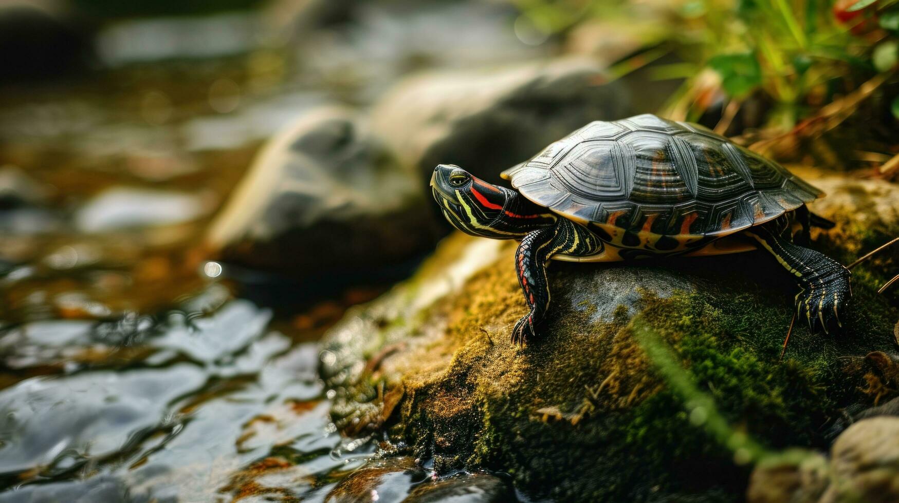 ai generado Tortuga en salvaje naturaleza foto