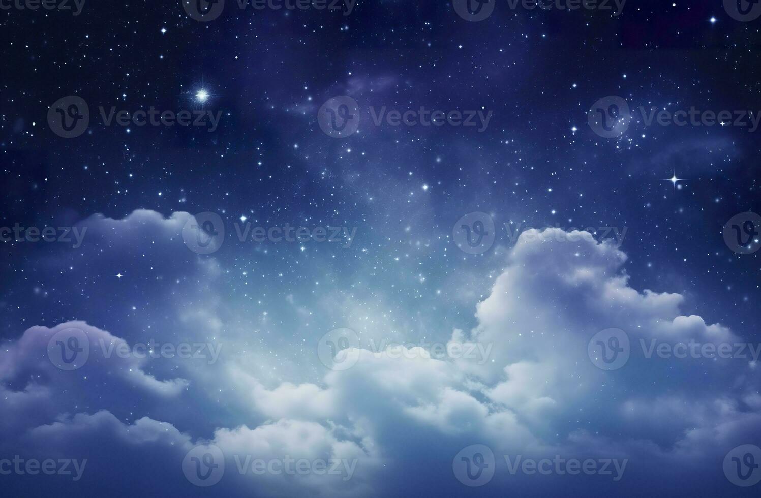 AI generated Space of night sky with clouds and stars. Generative AI photo