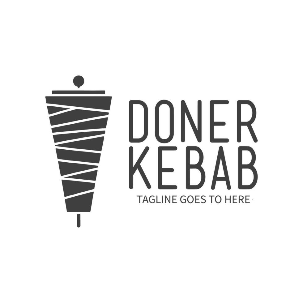 logotipo de shawarma para restaurantes y mercados. plantilla de logotipo de doner kebab. vector