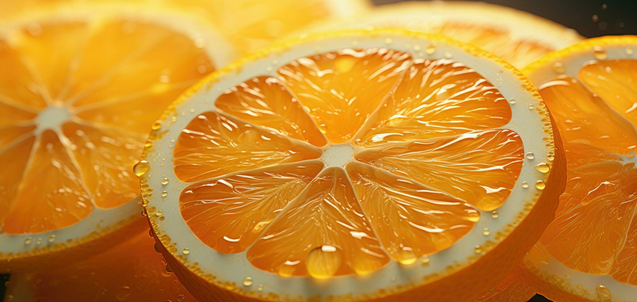 AI generated a close up image of orange slices photo