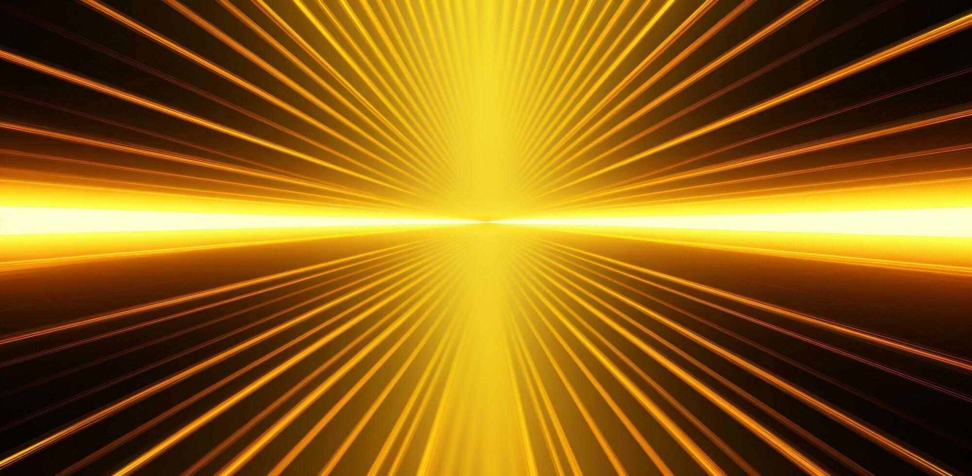 AI generated geometrical neon stripes with straight lines gold line background, photo