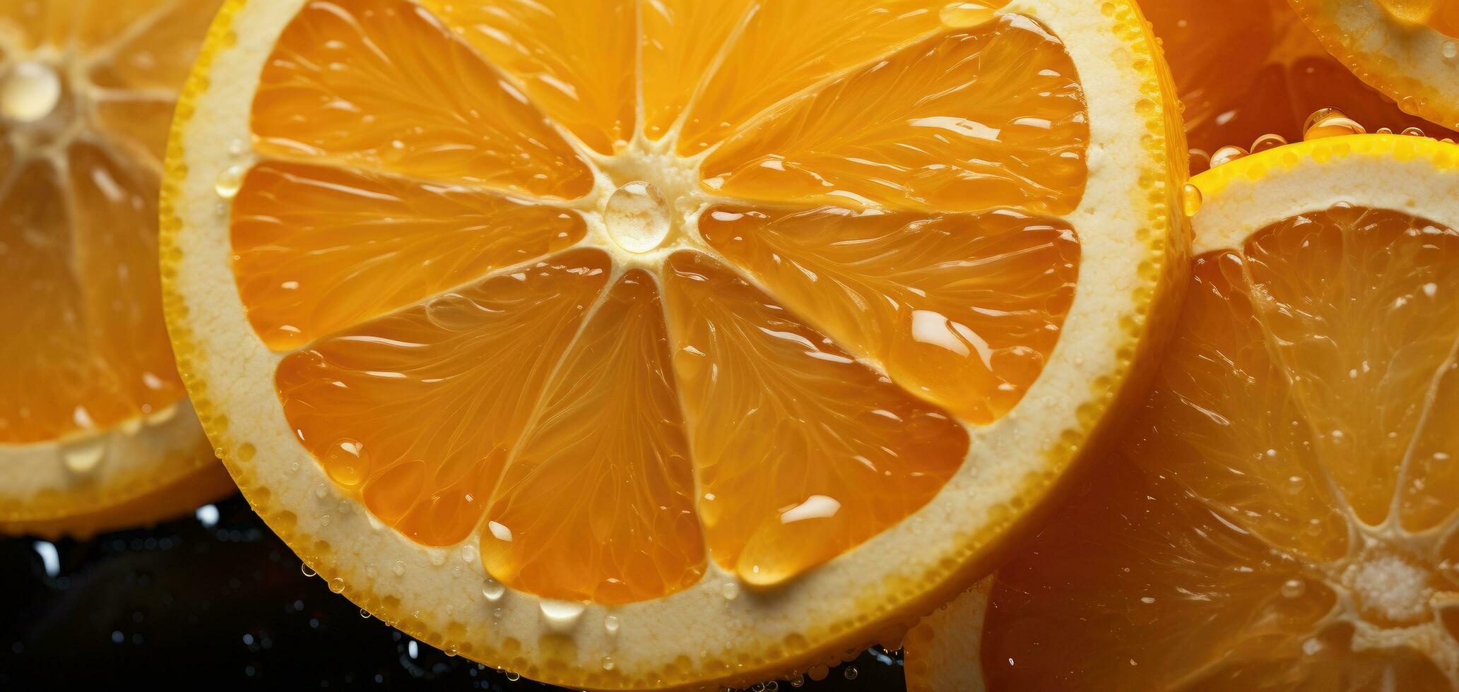 AI generated a close up image of orange slices photo