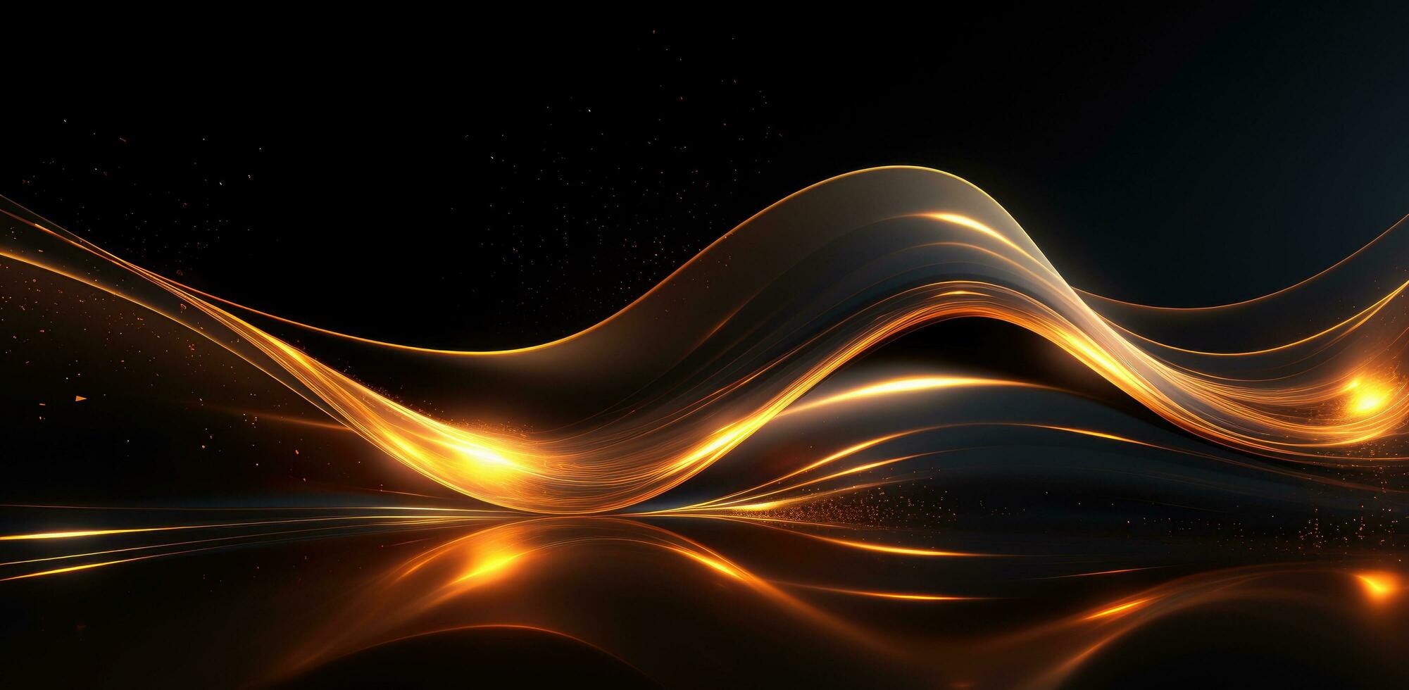 AI generated a gold and black abstract wave background photo