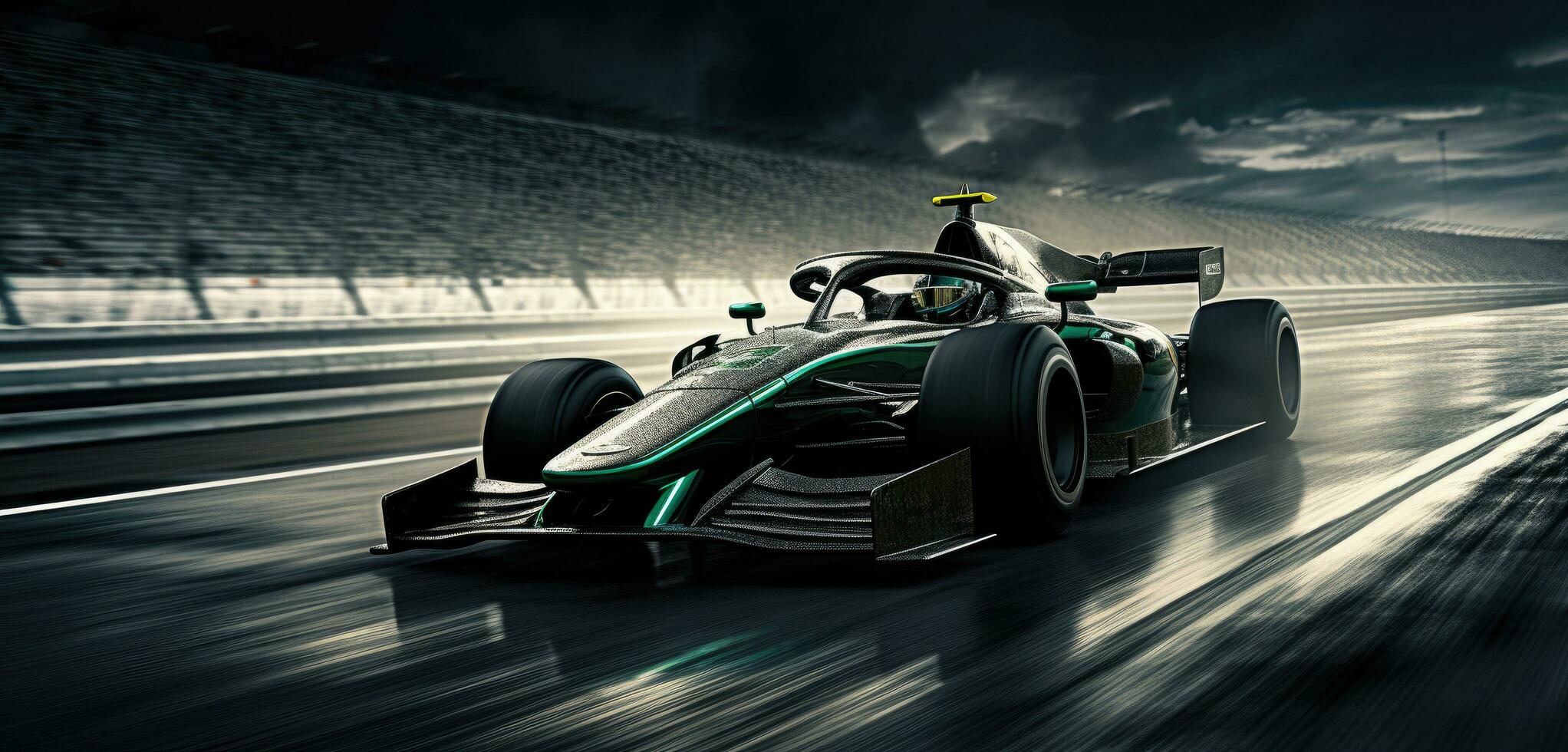 AI generated a picture of a race car moving along a race track, photo