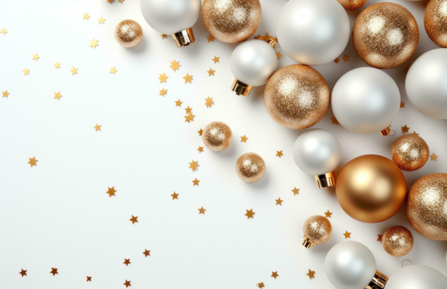 AI generated a white background with christmas ornaments photo