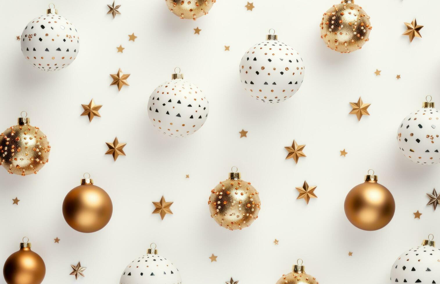 AI generated a white background with christmas ornaments photo