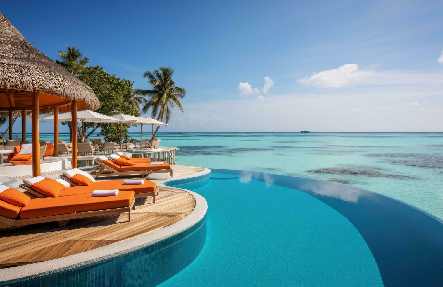 AI generated a pool is located at this maldives resort photo