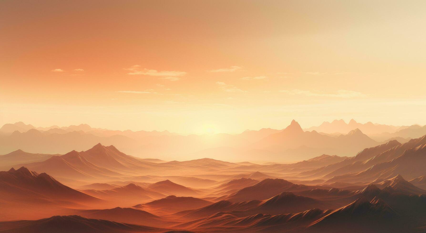 AI generated a sunrise over mountains in an animated scene photo