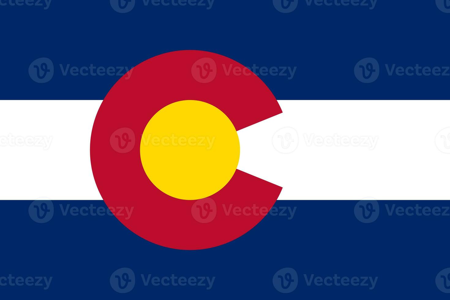The official current flag of Colorado USA state . State flag of Colorado. Illustration. photo