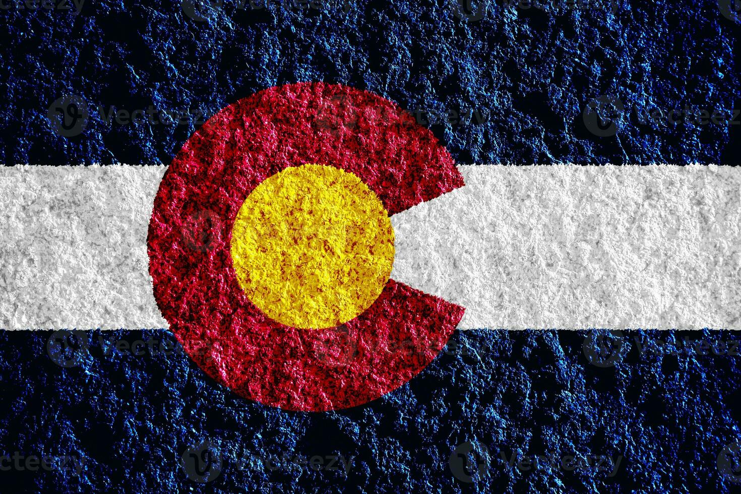 Flag of Colorado USA state on a textured background. Concept collage. photo