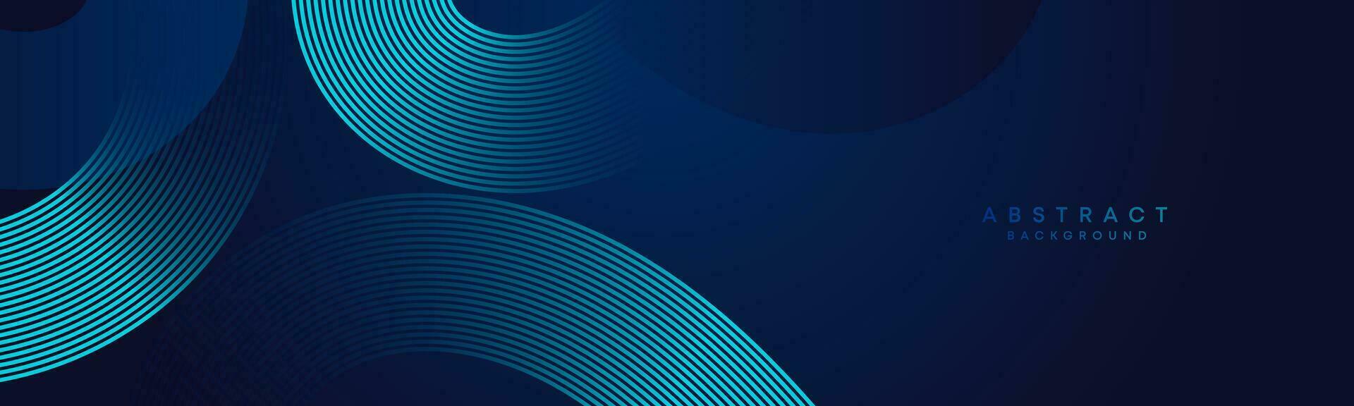 Abstract Dark Blue Waving circles lines Technology Background. Modern gradient with glowing lines shiny geometric shape and diagonal, for brochure, cover, poster, banner, website, header vector