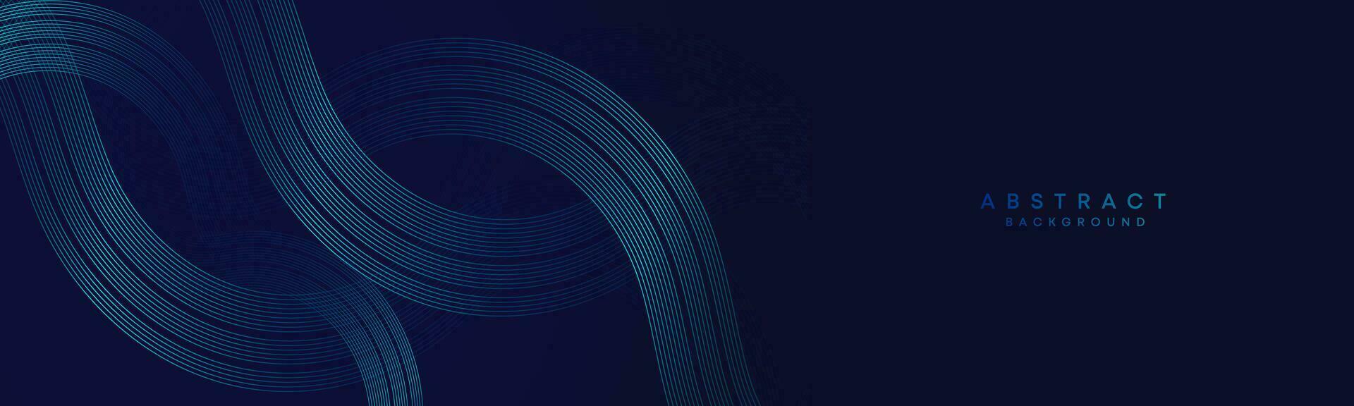 Abstract Dark Blue Waving circles lines Technology Background. Modern gradient with glowing lines shiny geometric shape and diagonal, for brochure, cover, poster, banner, website, header vector