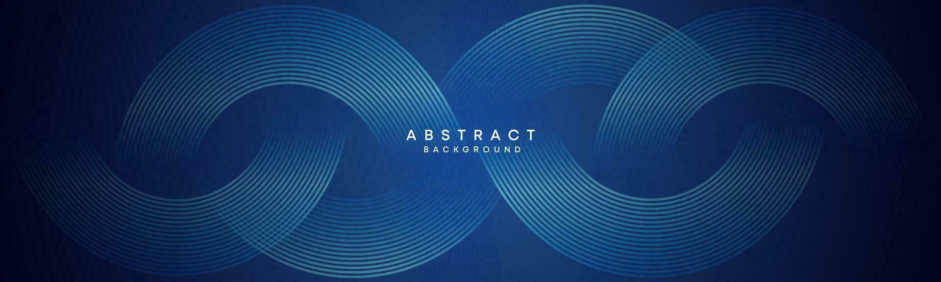 Abstract Dark Blue Waving circles lines Technology Background. Modern gradient with glowing lines shiny geometric shape and diagonal, for brochure, cover, poster, banner, website, header vector