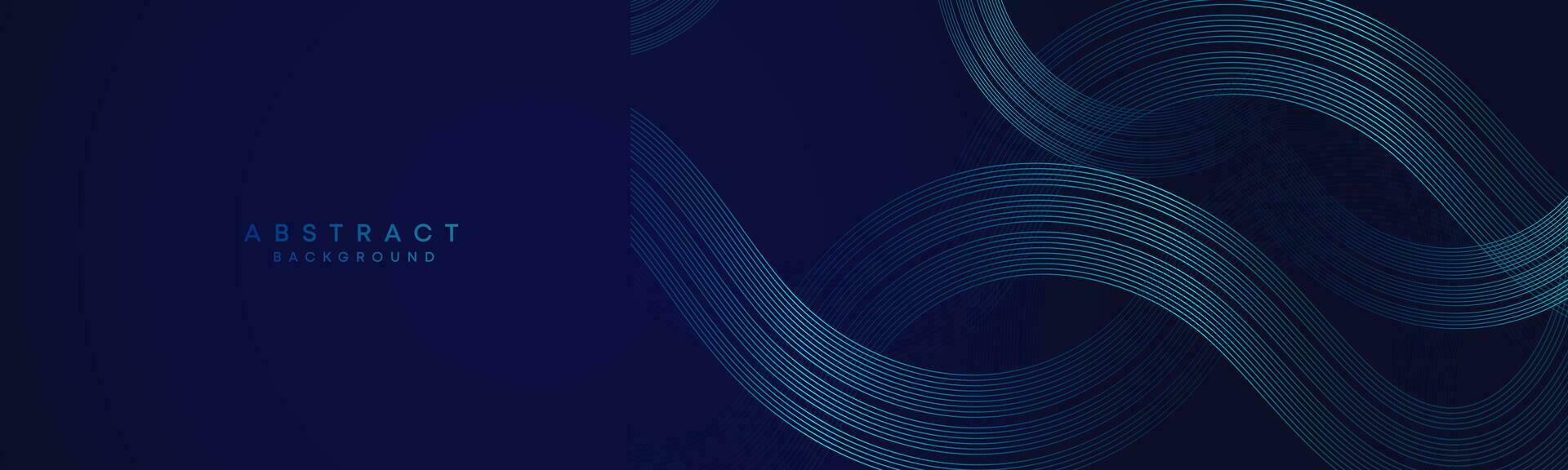 Abstract Dark Blue Waving circles lines Technology Background. Modern gradient with glowing lines shiny geometric shape and diagonal, for brochure, cover, poster, banner, website, header vector