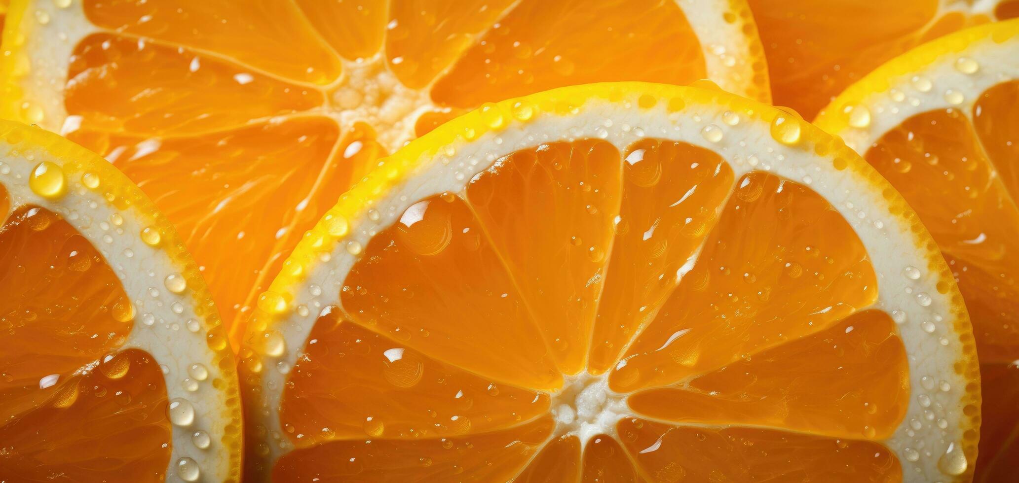 AI generated a close up image of orange slices photo