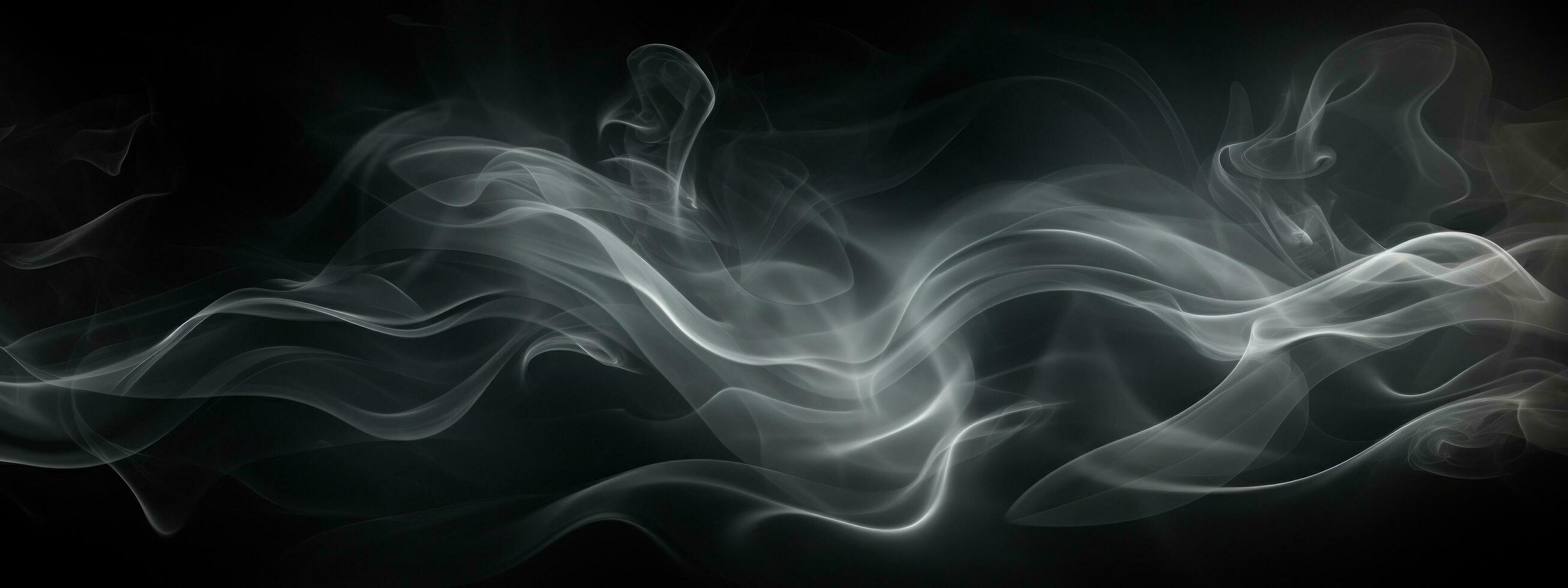 AI generated black and white smoke with flames flying around in a dark room photo