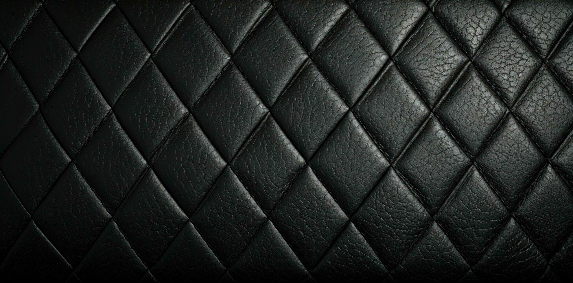 AI generated close up of black leather skin pattern texture, photo