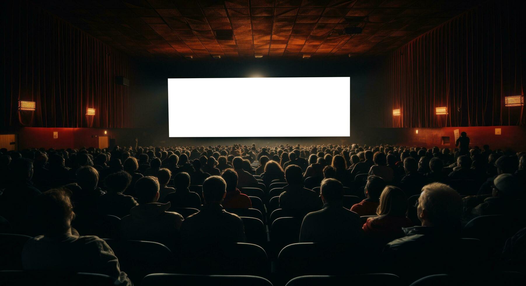 ai generado multitud a el cine foto