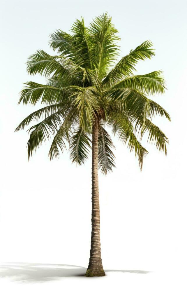 AI generated the palm tree isolated on white, photo