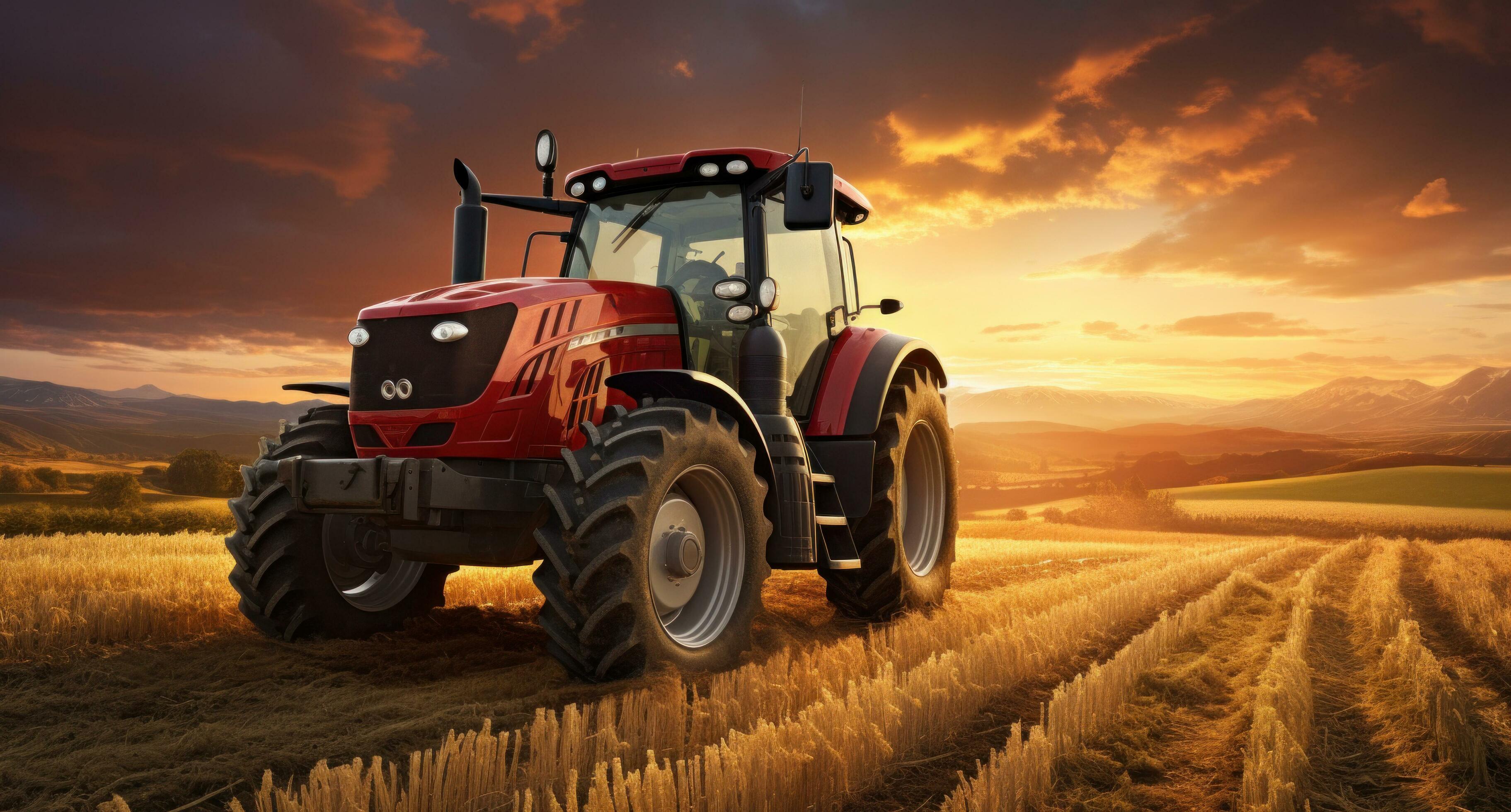 AI generated this is a picture of a tractor in the field, at