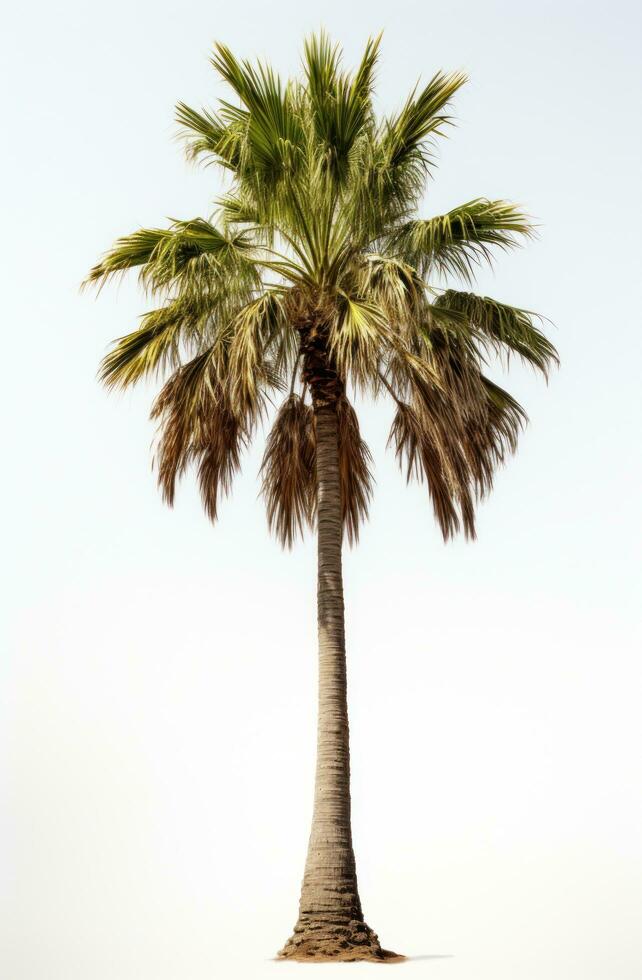 AI generated the palm tree isolated on white, photo