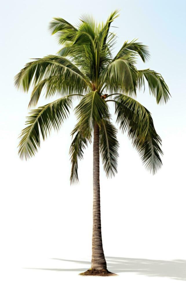 AI generated the palm tree isolated on white, photo