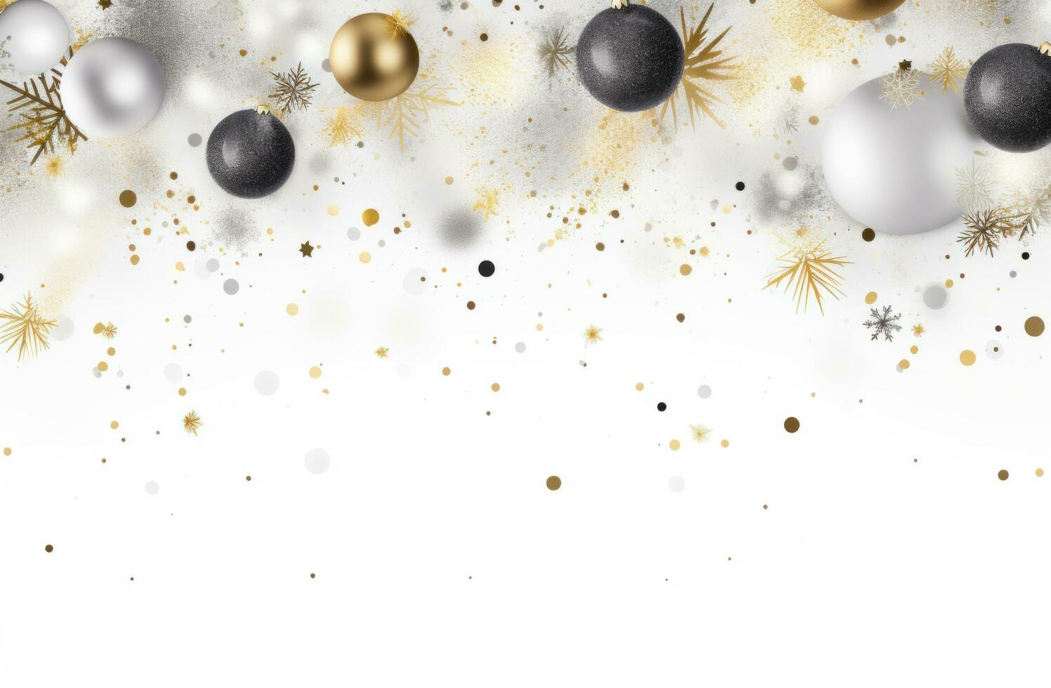 AI generated a white background with various decorations and confetti. photo