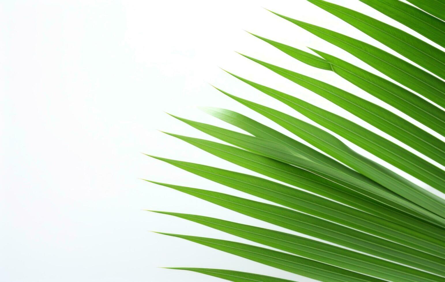 AI generated a picture of a palm leaf on a white surface photo