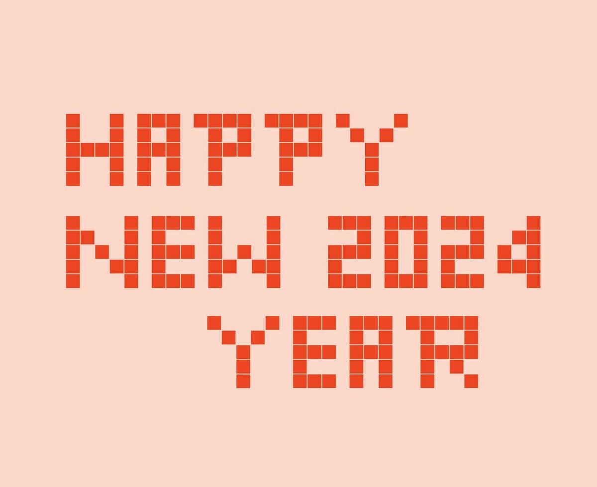 Happy New Year 2024 Abstract Orange Graphic Design Vector Logo Symbol Illustration