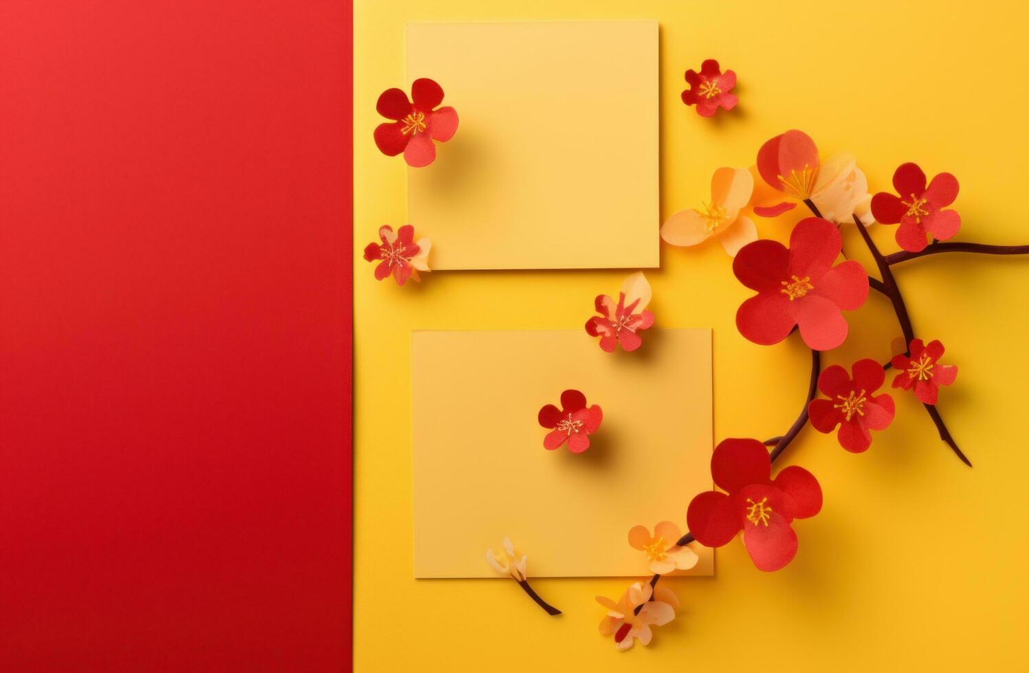 AI generated beautiful money envelope sitting on top of a yellow background red envelope stock footage photo