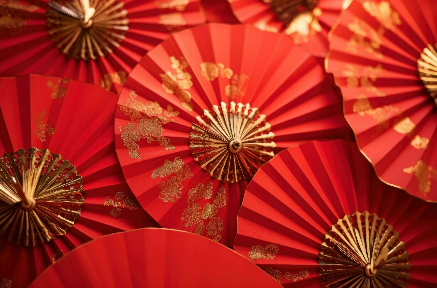 AI generated decorating with paper fans, paper lanterns or paper streamers, photo