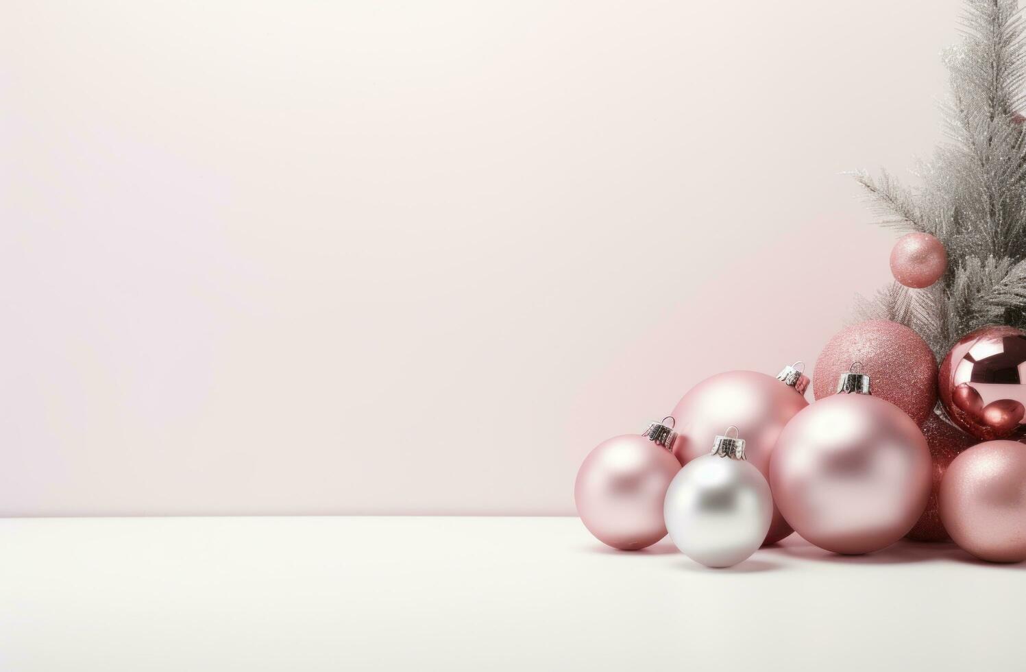 AI generated christmas decorations on a white background photo