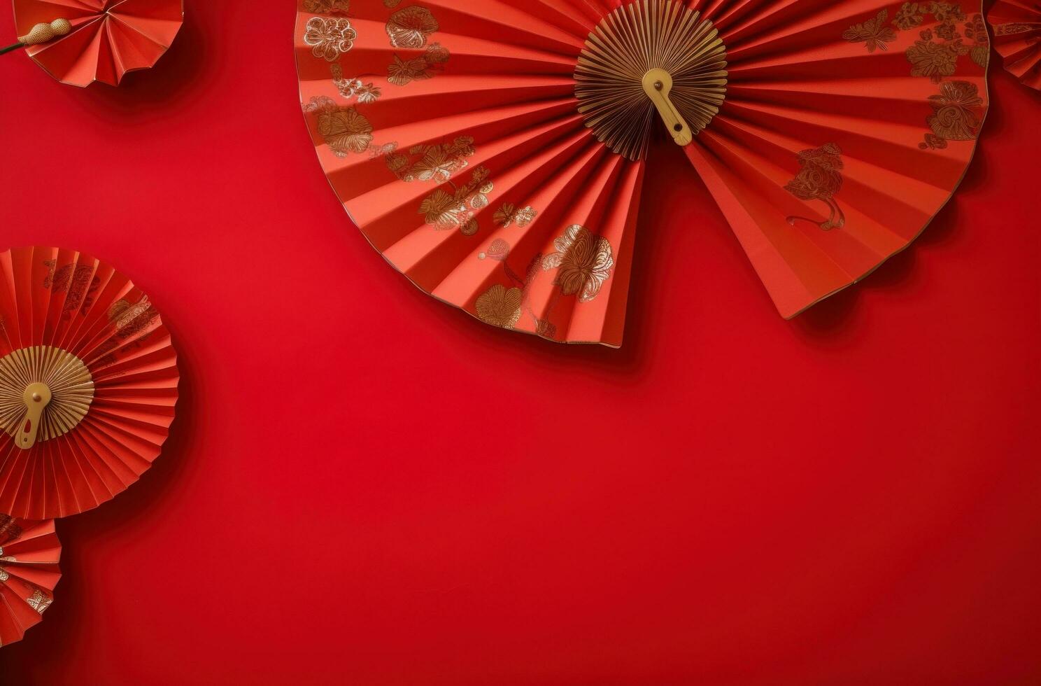 AI generated decorating with paper fans, paper lanterns or paper streamers, photo